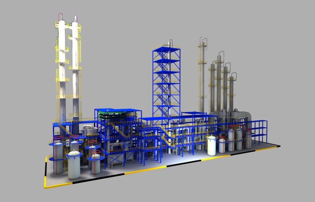 fluorine factory equipment Modèle 3D .c4d .max .obj .3ds .fbx .stl .blend 