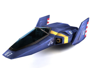 spaceship blue falcon 3D Model