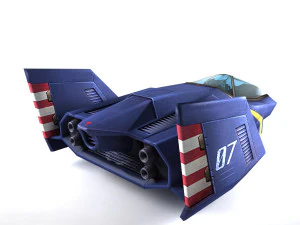 spaceship blue falcon 3D Model