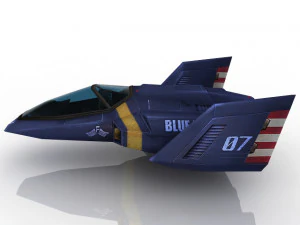 spaceship blue falcon 3D Model
