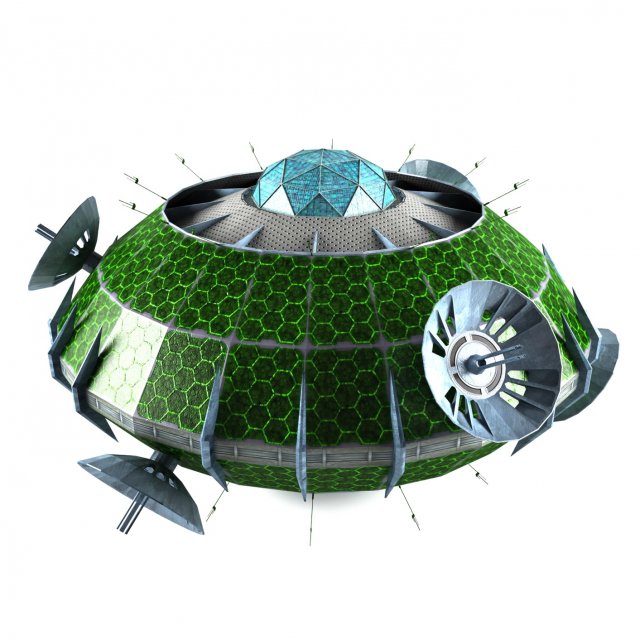 sci fi spaceship battleship cruiser - round sci-fi mothership Modèle 3D .c4d .max .obj .3ds .fbx .stl .blend 