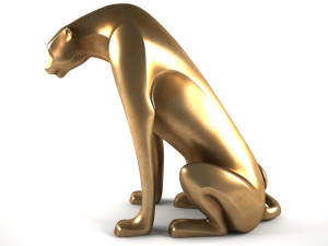 sculpture bronze leopard 3D Модель