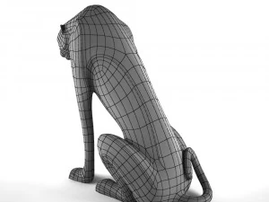 sculpture bronze leopard 3D Model