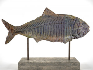 stone fish on stand Model 3D
