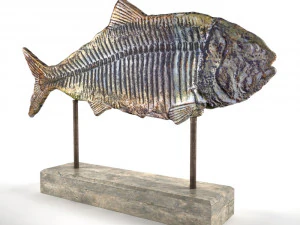 stone fish on stand 3D Model