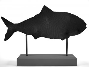 stone fish on stand Model 3D