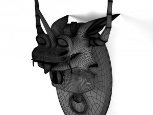 dragon head wall decoration Modello 3D
