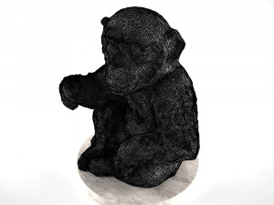 sculpture of sitting chimpanzee Modèle 3D