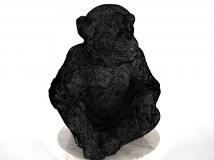 sculpture of sitting chimpanzee Modèle 3D