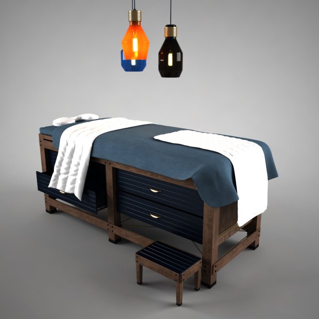 spa and massage bed 3D मॉडल .c4d .max .obj .3ds .fbx .stl .blend 