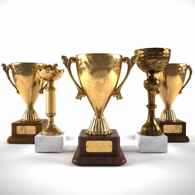 winner cups set 3D Model .c4d .max .obj .3ds .fbx .stl .blend 