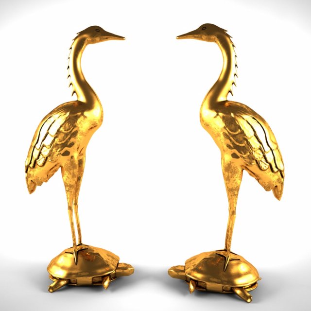chinese figurine crane 3D Model .c4d .max .obj .3ds .fbx .stl .blend 