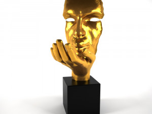 golden mask statuette 3D Model