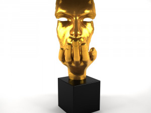golden mask statuette 3D Model