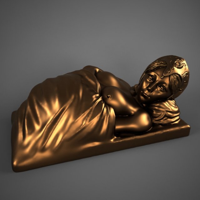 dreaming girl under blanket Modelo 3D .c4d .max .obj .3ds .fbx .stl .blend 