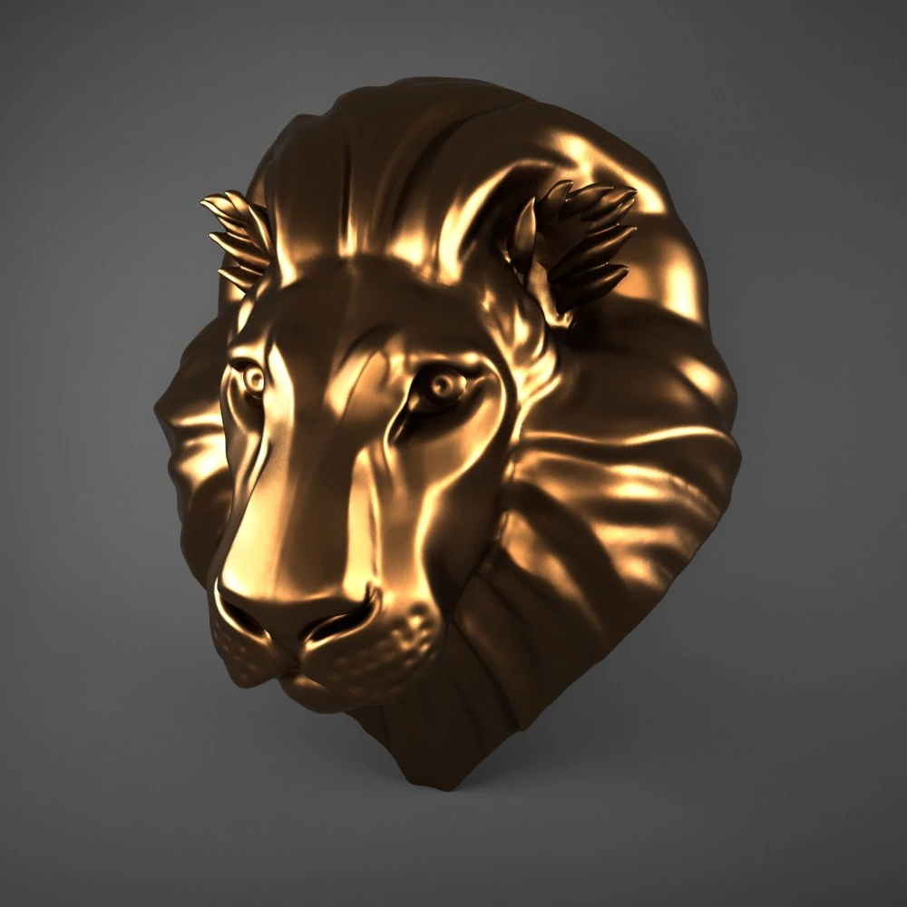 lions head 3D Model .c4d .max .obj .3ds .fbx .stl .blend 
