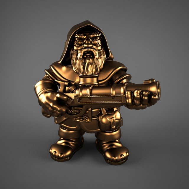 strong warrior dwarf 3D Model .c4d .max .obj .3ds .fbx .stl .blend 