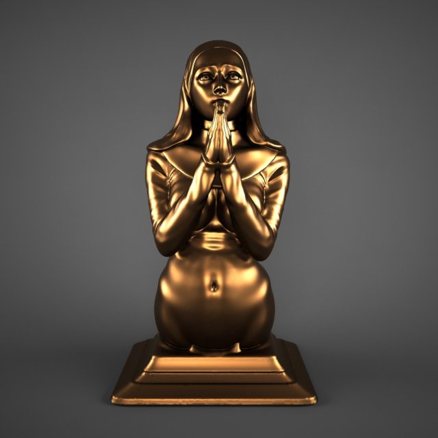 praying girl 3D Модель .c4d .max .obj .3ds .fbx .stl .blend 