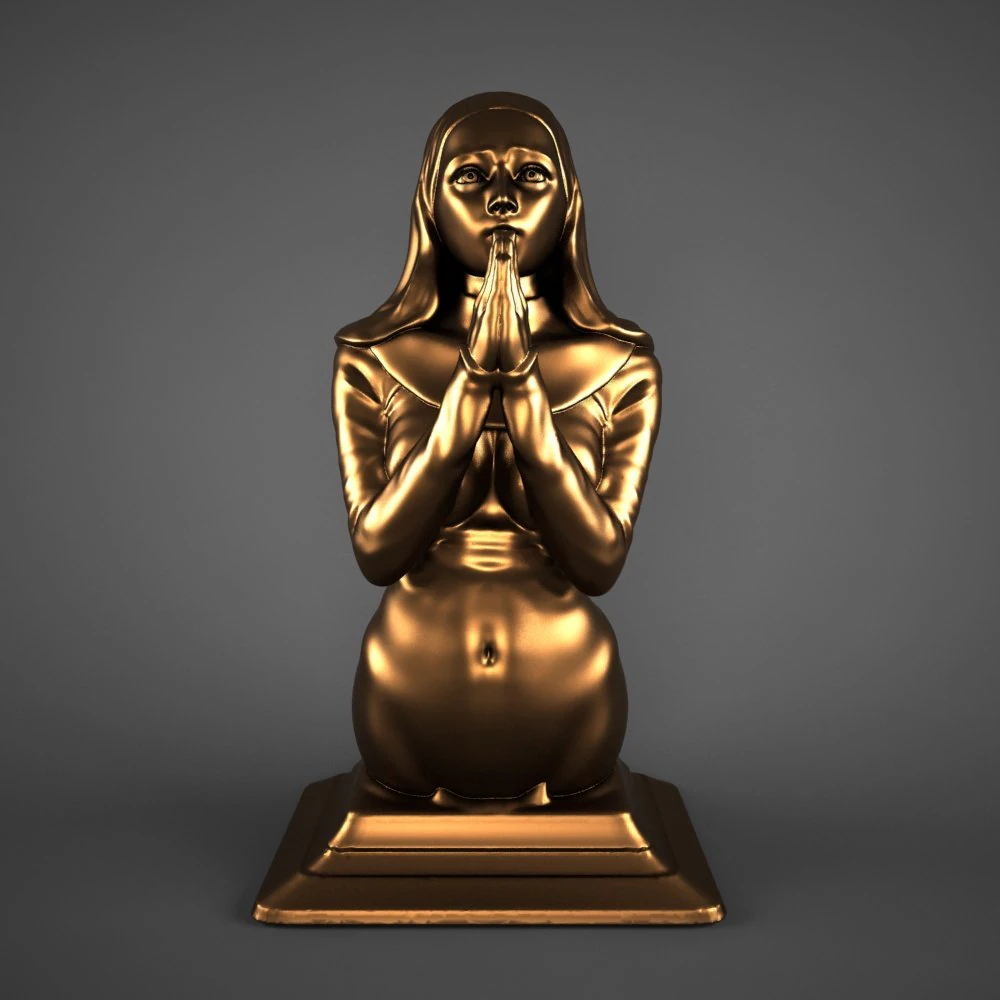 praying girl 3D Model .c4d .max .obj .3ds .fbx .stl .blend 