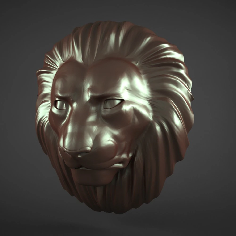 lion head sculpture cnc 3D Model .c4d .max .obj .3ds .fbx .stl .blend