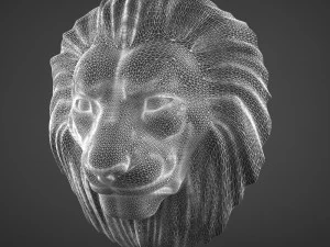 lion head sculpture cnc 3D Model