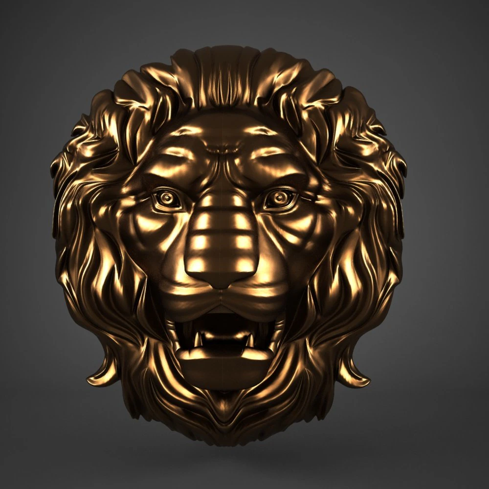 lion head sculpture cnc 3D Model .c4d .max .obj .3ds .fbx .stl .blend