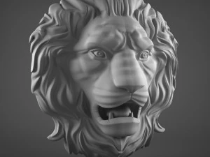lion head sculpture cnc 3D Model