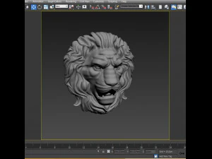 lion head sculpture cnc 3D Model