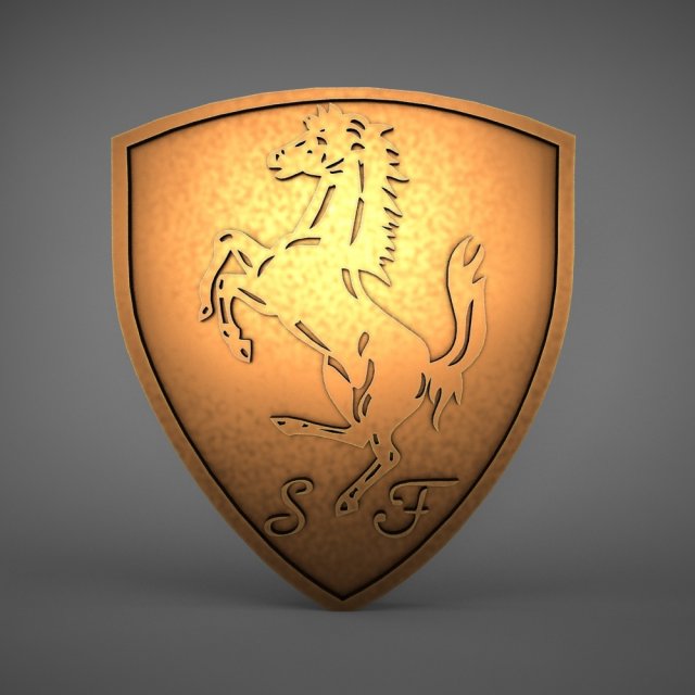 ferrari logo Model 3D .c4d .max .obj .3ds .fbx .stl .blend 