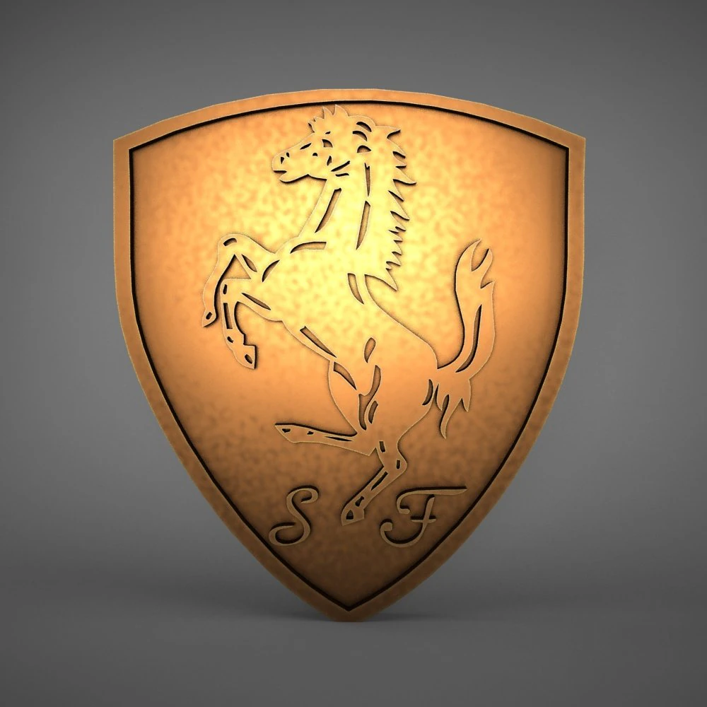ferrari logo 3D Model .c4d .max .obj .3ds .fbx .stl .blend 