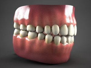 realistic mouth teeth tongue Model 3D