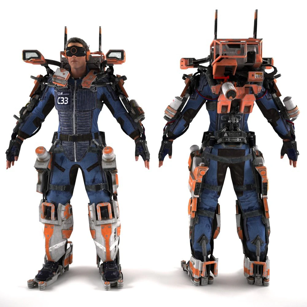 외골격 남자 3D 모델 .c4d .max .obj .3ds .fbx .stl .blend 
