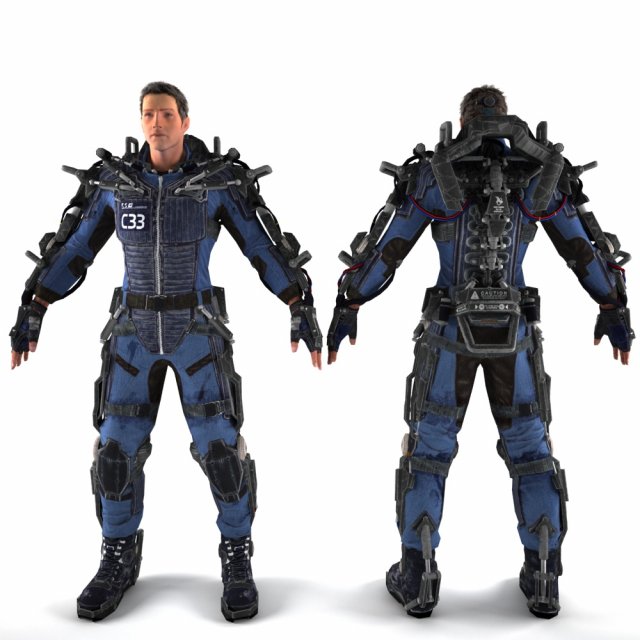 exoskeleton man 3D Модель .c4d .max .obj .3ds .fbx .stl .blend 