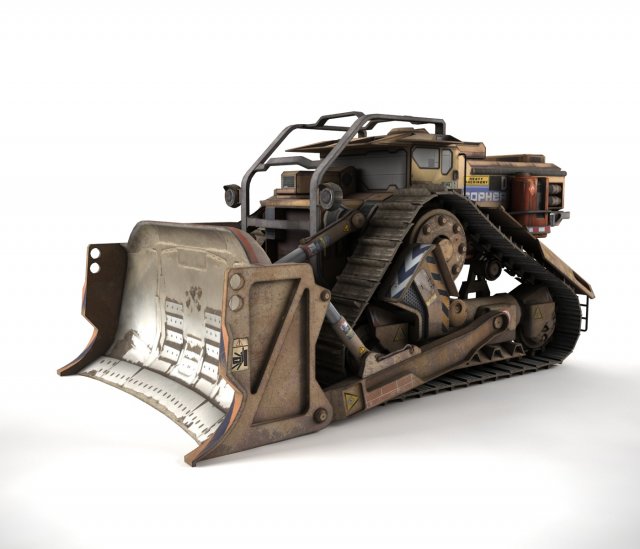 bulldozer 3D Model .c4d .max .obj .3ds .fbx .stl .blend 