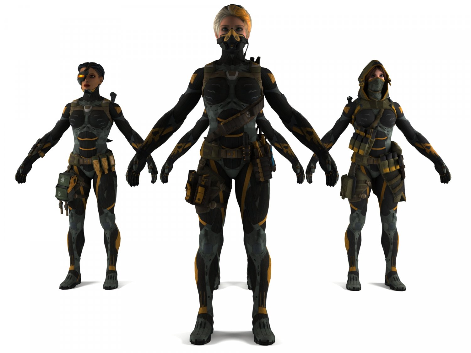 3d Warrior Pack Girls 4 In 1 3D Модель In Женщина 3DExport