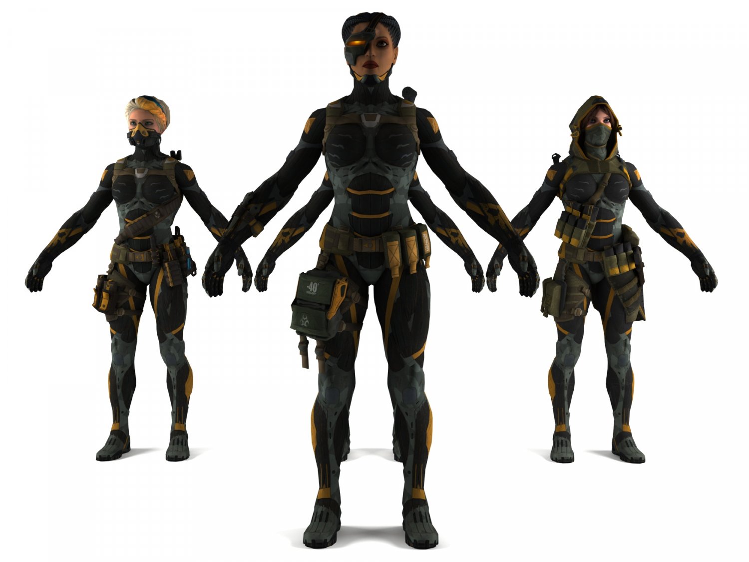 3d Warrior Pack Girls 4 In 1 3D Модель In Женщина 3DExport