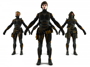 3d warrior pack girls 4 in 1 3D Model
