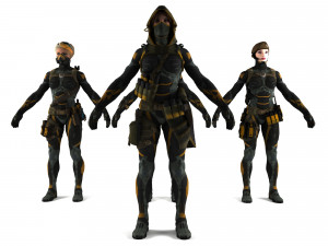 3d warrior pack girls 4 in 1 3D Model