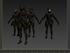3d warrior pack girls 4 in 1 3D Model