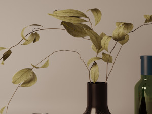 still life with fruits and cognac 3D 模型