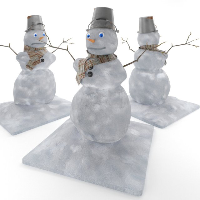 snowman Model 3D .c4d .max .obj .3ds .fbx .stl .blend 