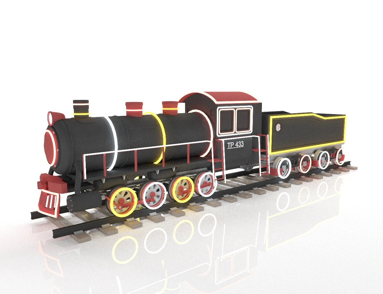 christmas train 3D Model .c4d .max .obj .3ds .fbx .stl .blend