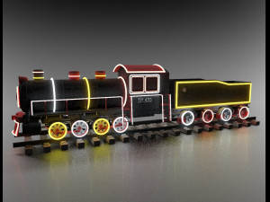 christmas train Model 3D