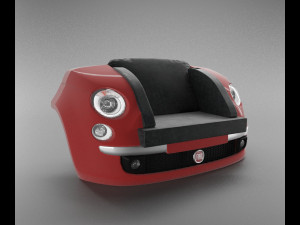 car sofa -fiat 500 r Model 3D