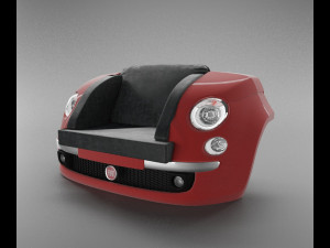 car sofa -fiat 500 r Model 3D