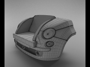 car sofa -fiat 500 r Model 3D