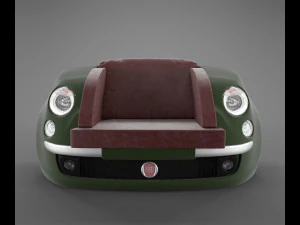 kanapa samochodowa -fiat 500 r Model 3D