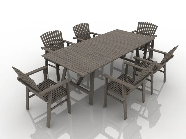 table with chairs 3D Model .c4d .max .obj .3ds .fbx .stl .blend 