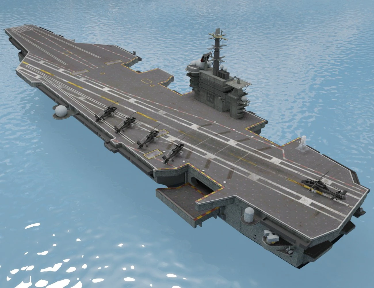porta-aviões cvn-69 Modelo 3D .c4d .max .obj .3ds .fbx .stl .blend
