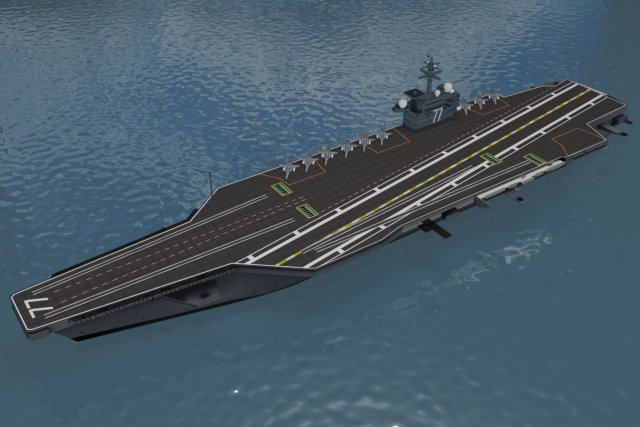 cvn 77 aircraft carrier 3D Model .c4d .max .obj .3ds .fbx .stl .blend 
